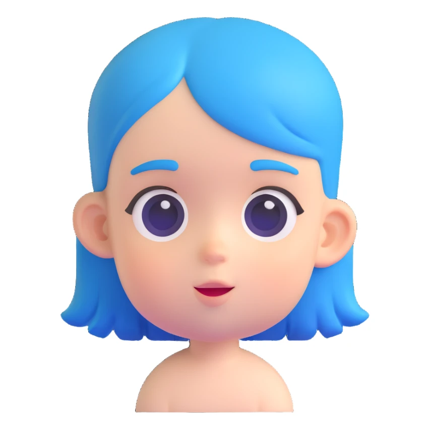 baby face with blue air sticker