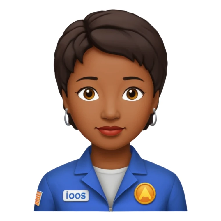 Mae Jemison with dark brown hair sticker