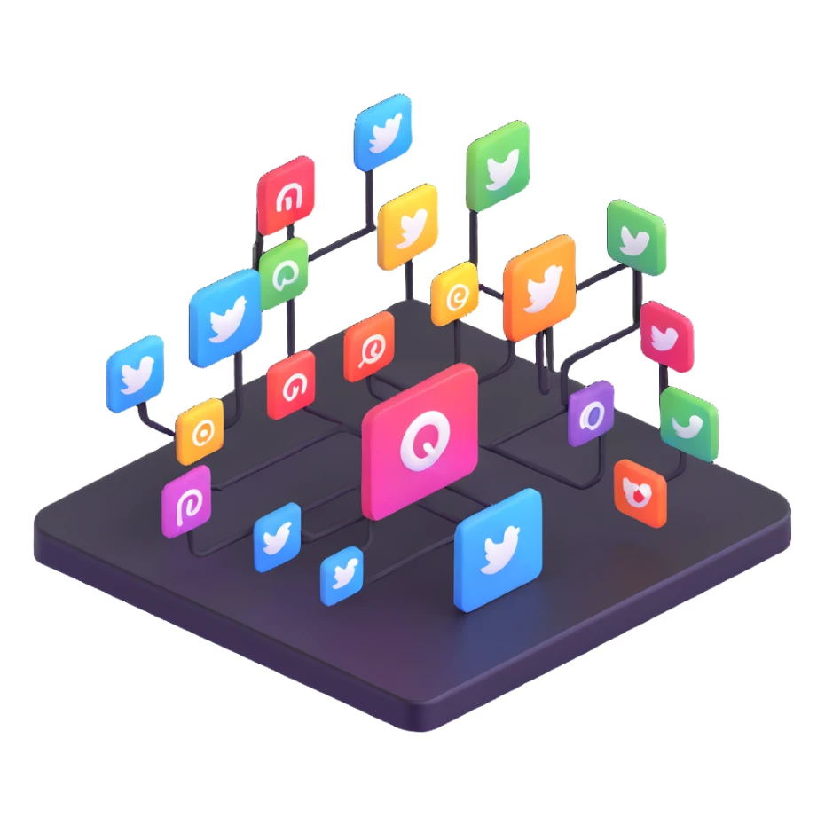 connecting social media accounts, SNS platform integration sticker