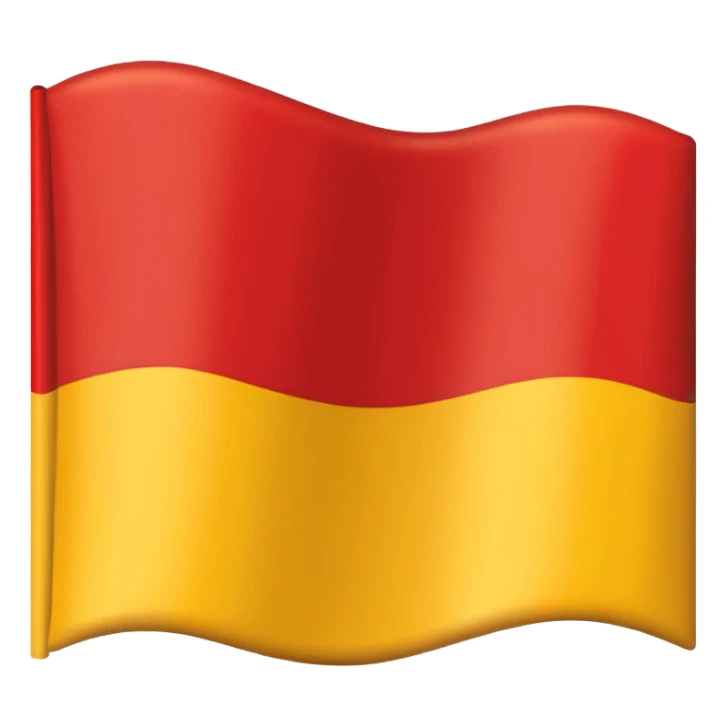 Give an emoji of a flag with red, white & yellow colour In horizontal sticker