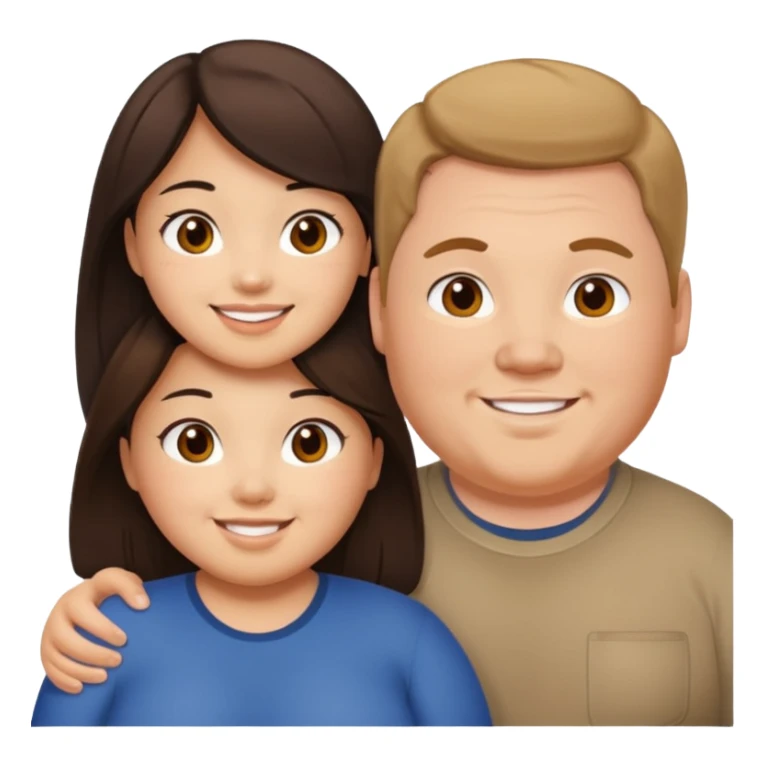 fat brunette white guy with fat brunette asian girl sticker