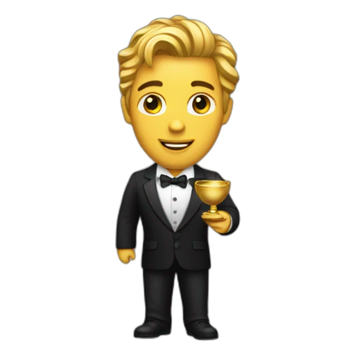 Posh-man-with-black-suit-holding-gold sticker