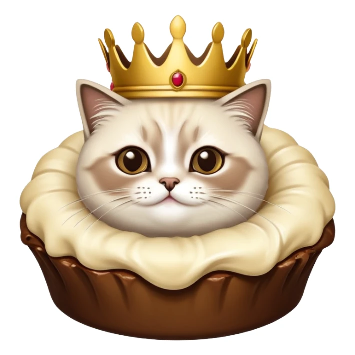 Chat sacré de birmanie avec une couronne dorée sur la tête sticker