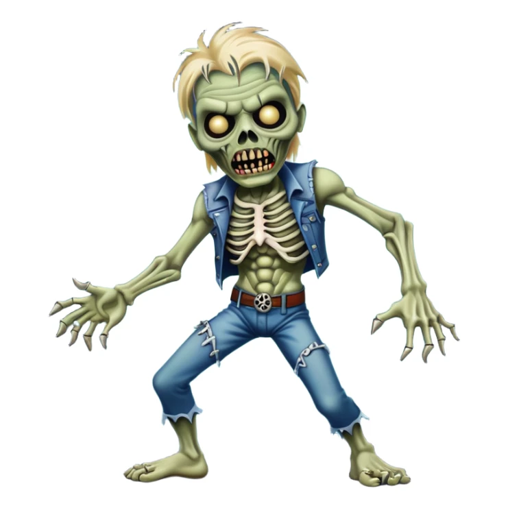 iron maiden zombie eddie glamour sparkle dance sticker