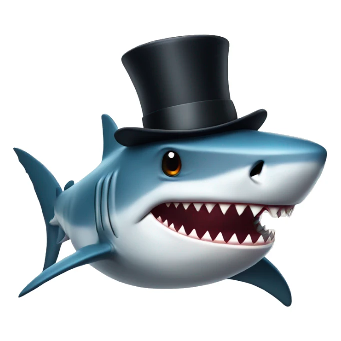 Shark with a top hat sticker