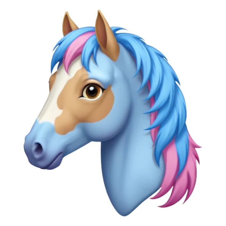  horse with and blue pink hair sticker