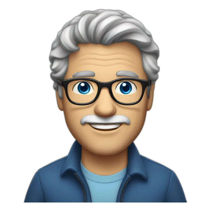 Older-Handsome-Caucasian-¿-dark-brown-wavy-hair-blue-eyes-glasses sticker