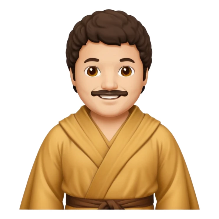 Create a Nacho Libre emoji for a teams chat but make it more original style to the movie sticker