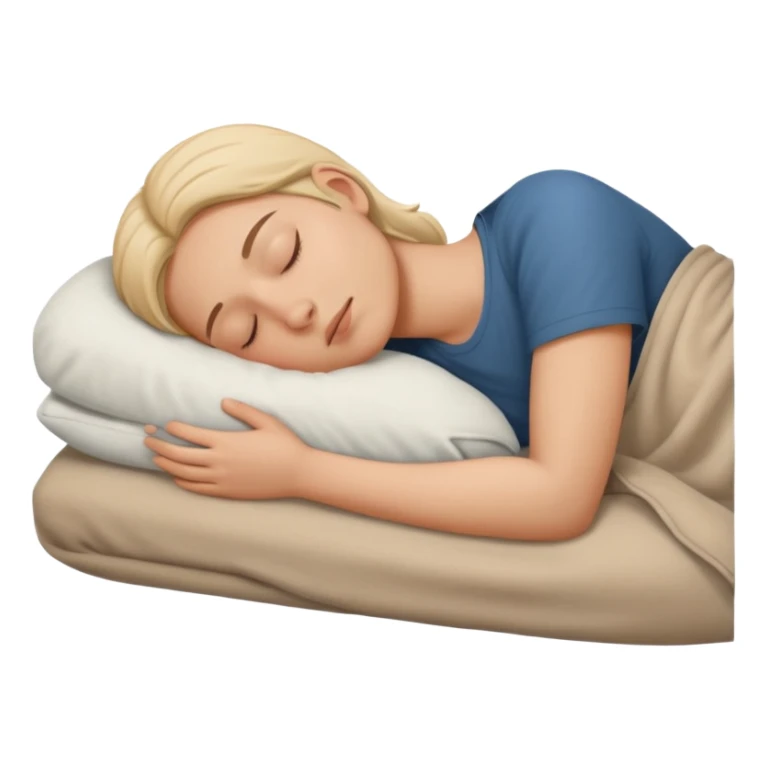 person sleeping on their side, minimal details sticker