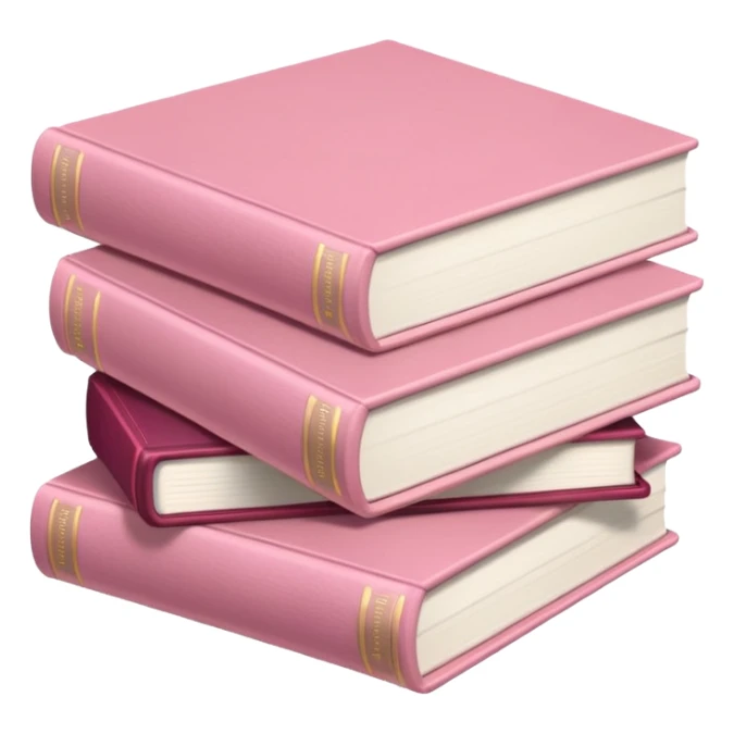 Pile of soft pink books sticker