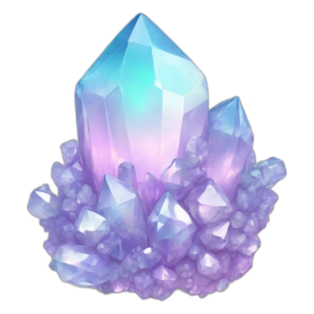 Pastel Iridescent Hue Color Crystal Cluster sticker