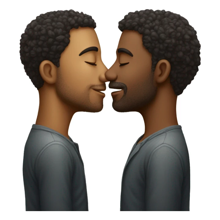 A man gently kissing another man on the forehead sticker