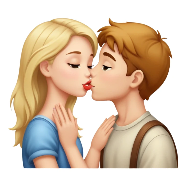 Un chico y una chica dándose un beso sticker