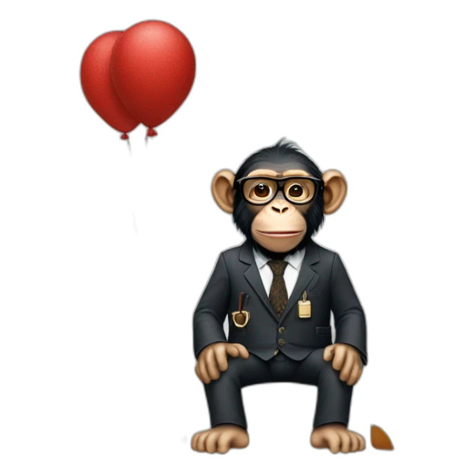 chimp professor with louis vuitton clothing sticker