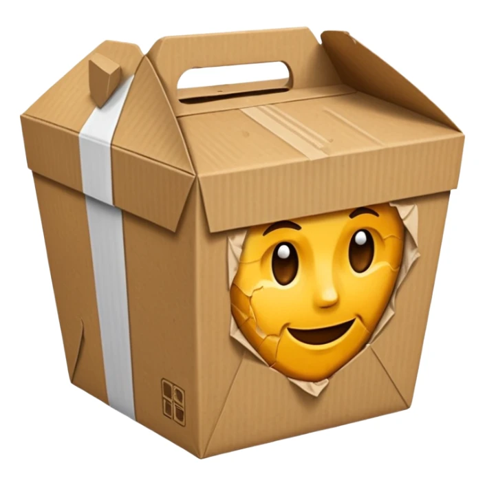 takeout box that looks like it has been in a trash can sticker