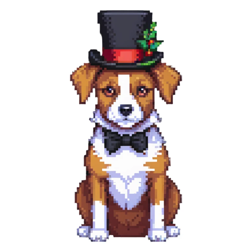 dog with a tophat sticker