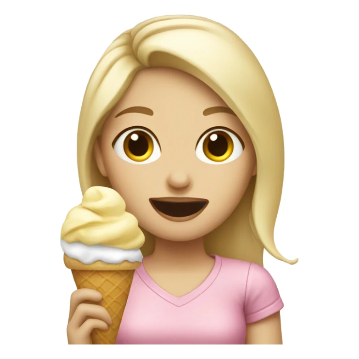 blonde girl eating ice cream  sticker