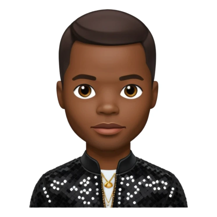Kirk Franklin with dark brown hair, black sequin outfit  sticker