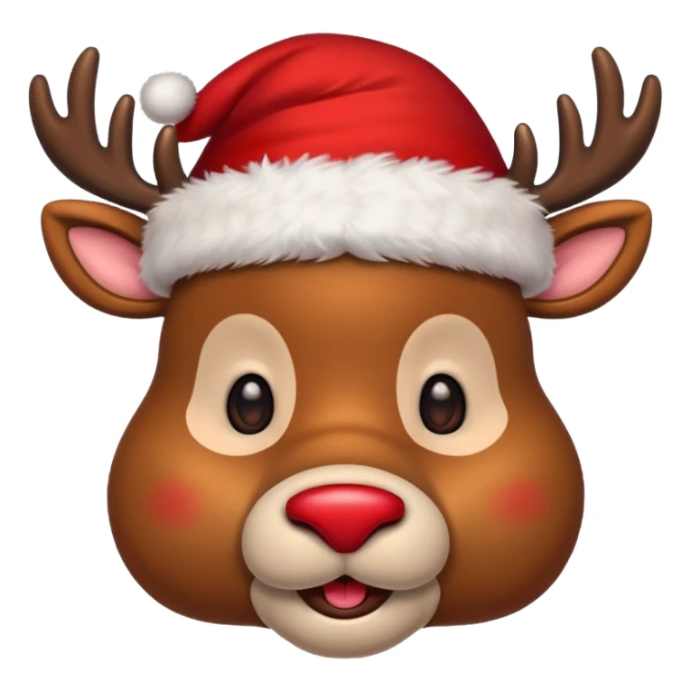 Christmas reindeer face with christmas accessories sticker