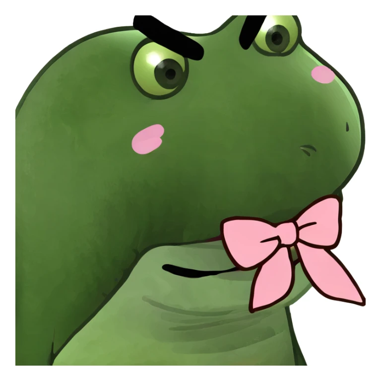 Middle finger scar with tongue, sticking out with a bow sticker