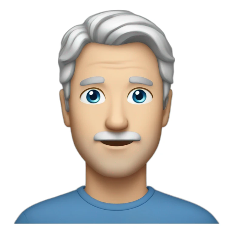 middle age white man with blue eyes long eyelashes and short gray hair sticker