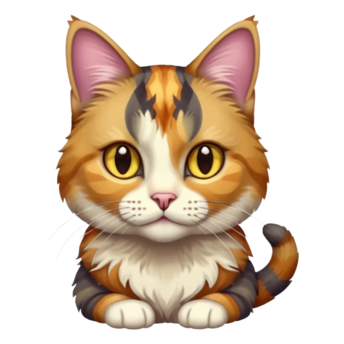 full body colourful light patched calico tabby cat with hazel eyes sticker
