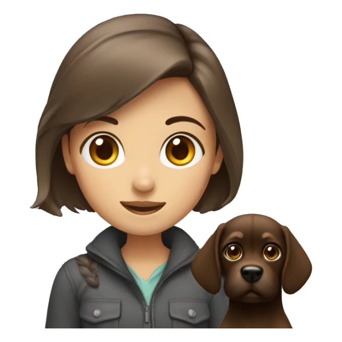 Girl with brown shnauzer  sticker