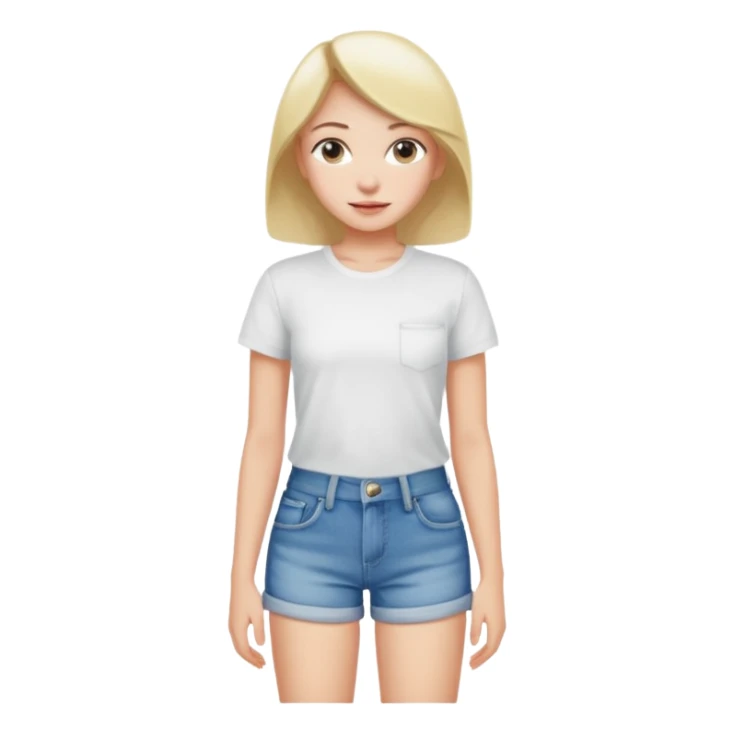 Girl wearing t shirt and shorts sticker