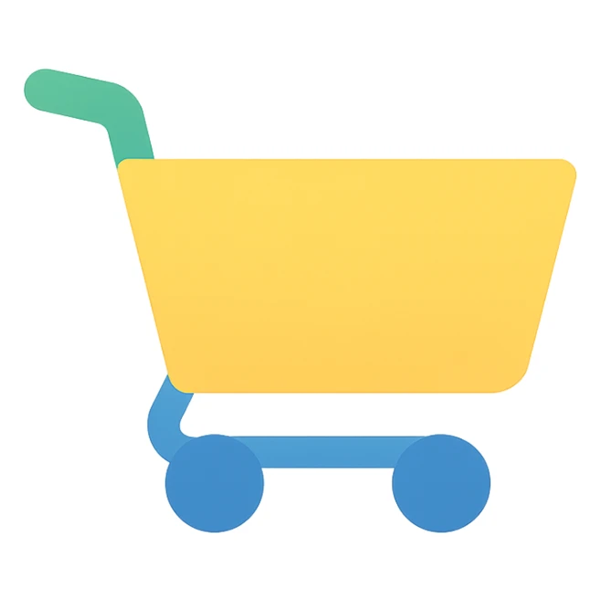 cart, flat color icon style, minimal and bold, for digital interfaces sticker
