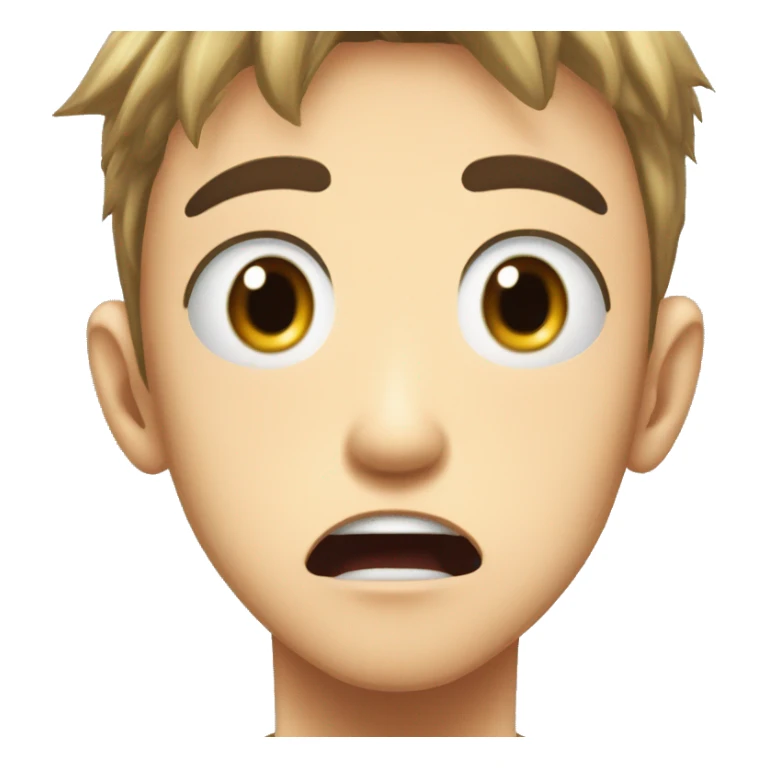 An anime character with wide eyes, open mouth, and sweat drops on their forehead. The expression should show surprise or disbelief, inspired by classic anime shock reactions. sticker