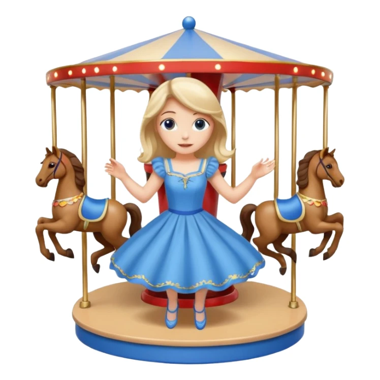 girl spinning inside of a cup carousel sticker