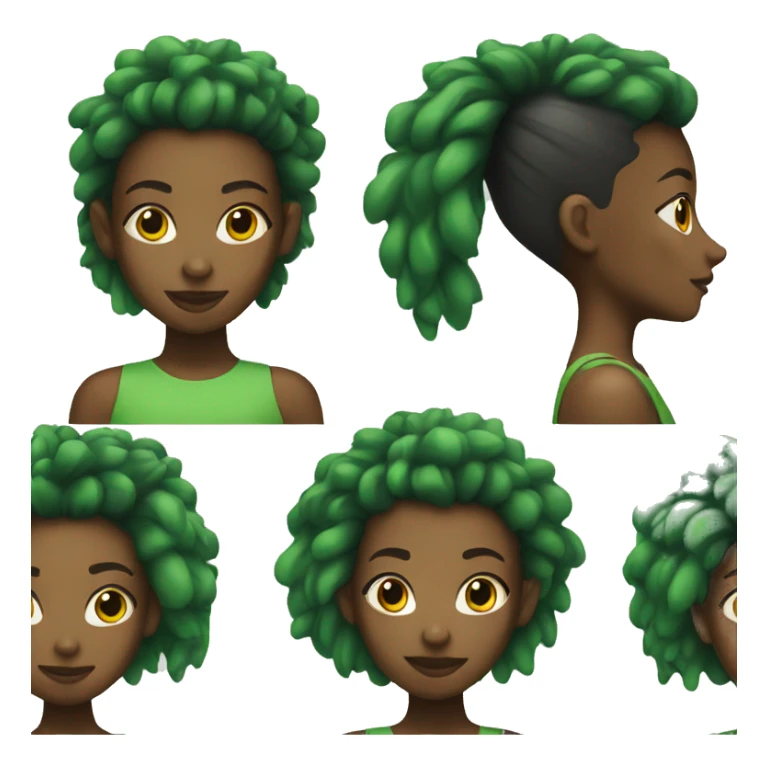 Black girl with a green Mohawk  sticker