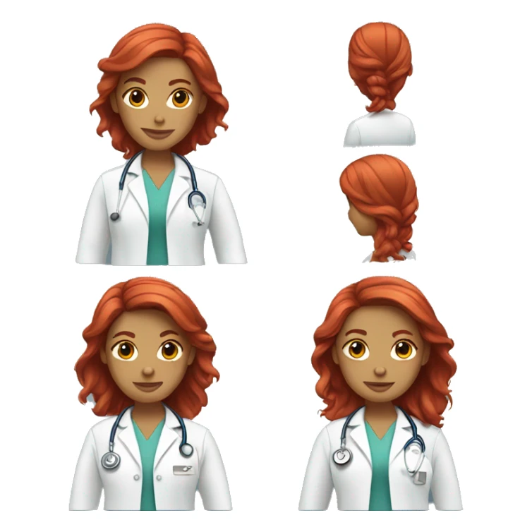 female doctor scrubs red hair  sticker