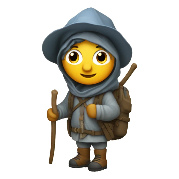 Peregrino con mochila camino de Santiago sticker