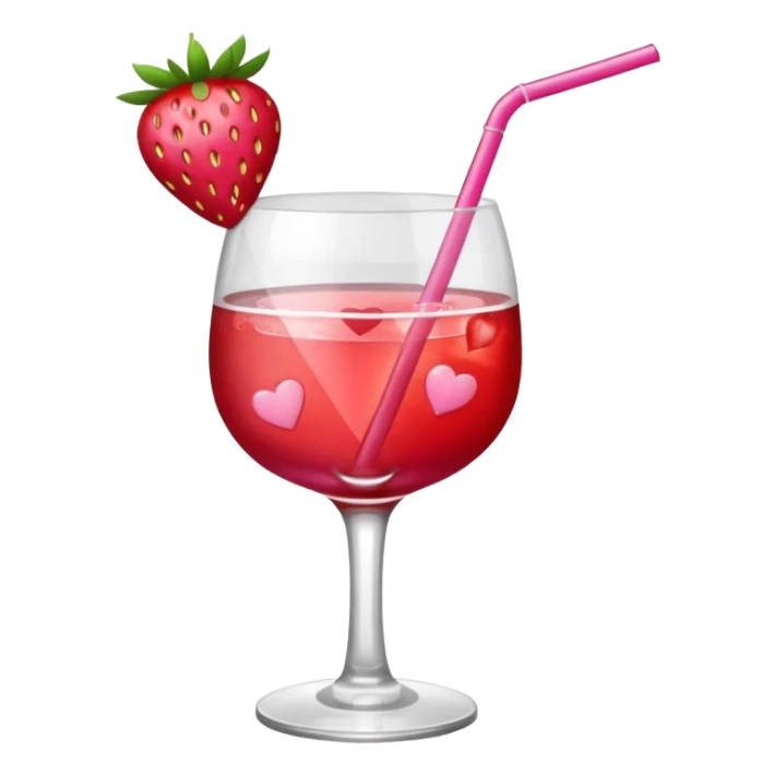 galentines red and pink cocktail with heart straw sticker