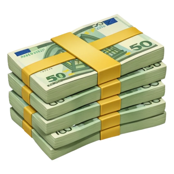 liasse de billet d'euro avec 200 500 aussi sticker