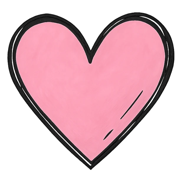 hand drawn outlined icon of a pink shape, no fill sticker