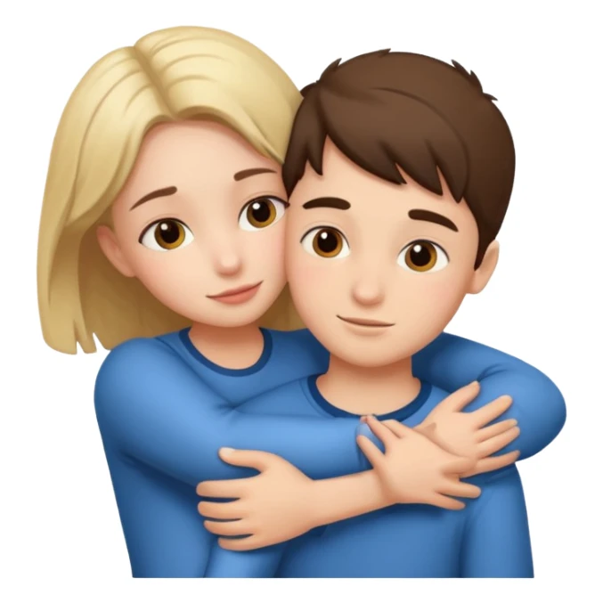 Un garçon et une fille en position calin sticker