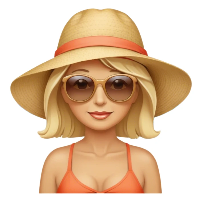 Blonde middle aged woman on beach sticker