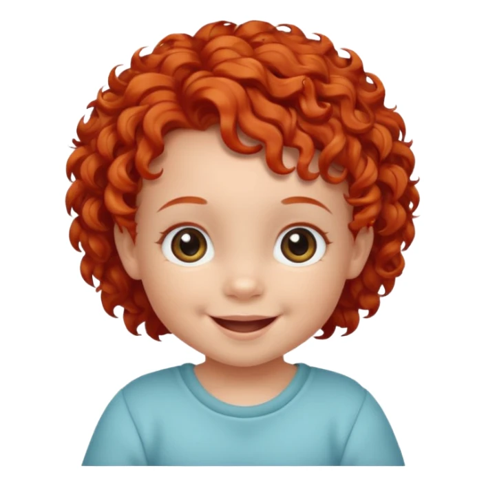 curly red hair baby sticker