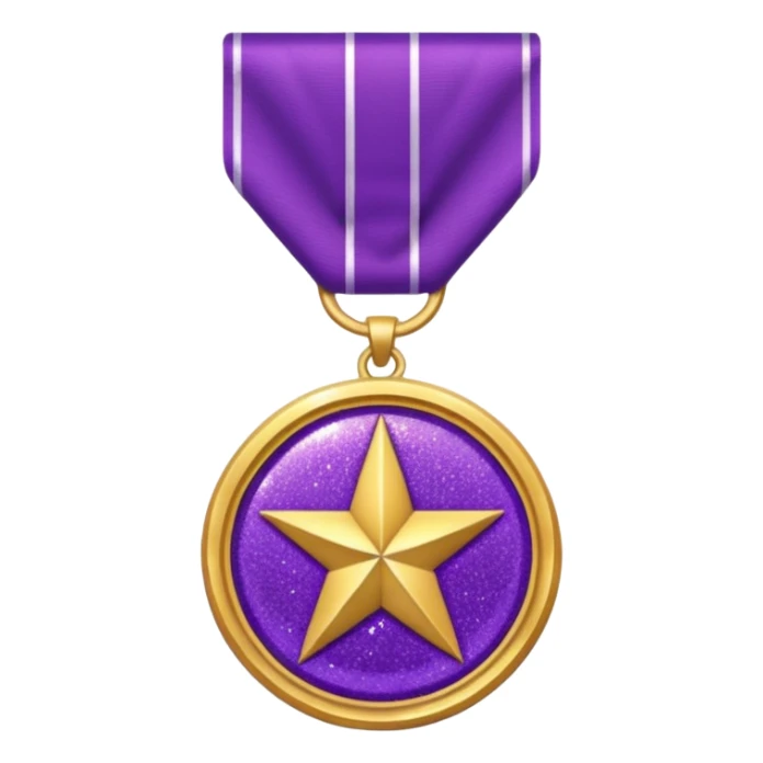 Purple Glitter military medal sticker