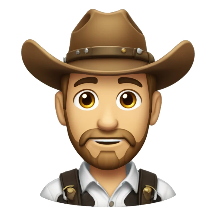 Cow boy chasseur de prime vêtu de noir avec barbe  sticker