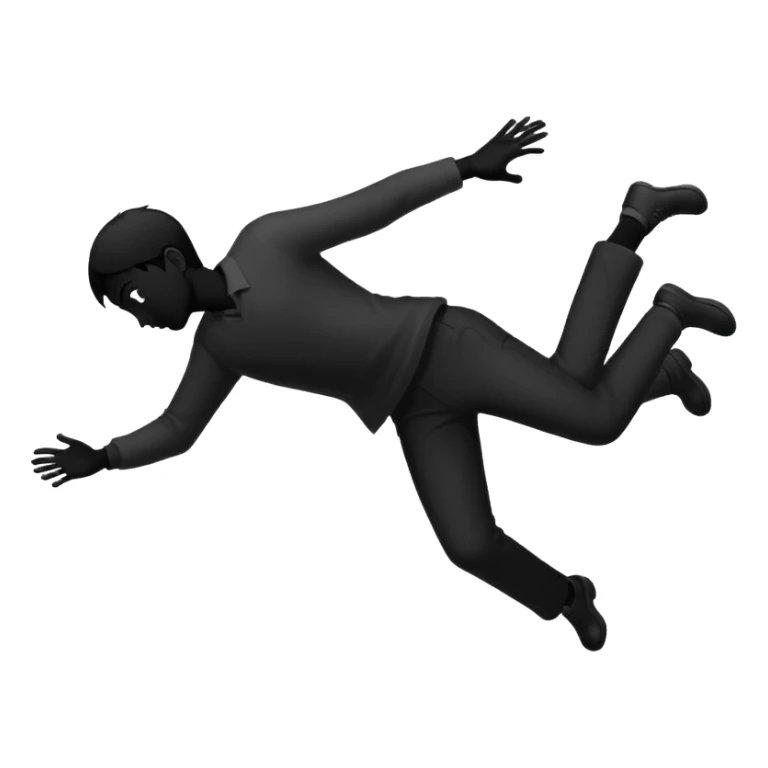 a silhouette of a man faling sticker