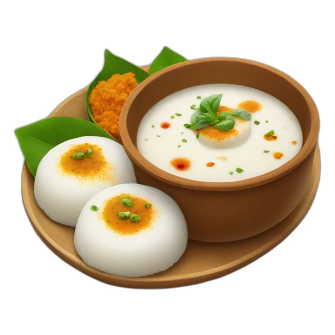 Idli sambhar and white chutney sticker