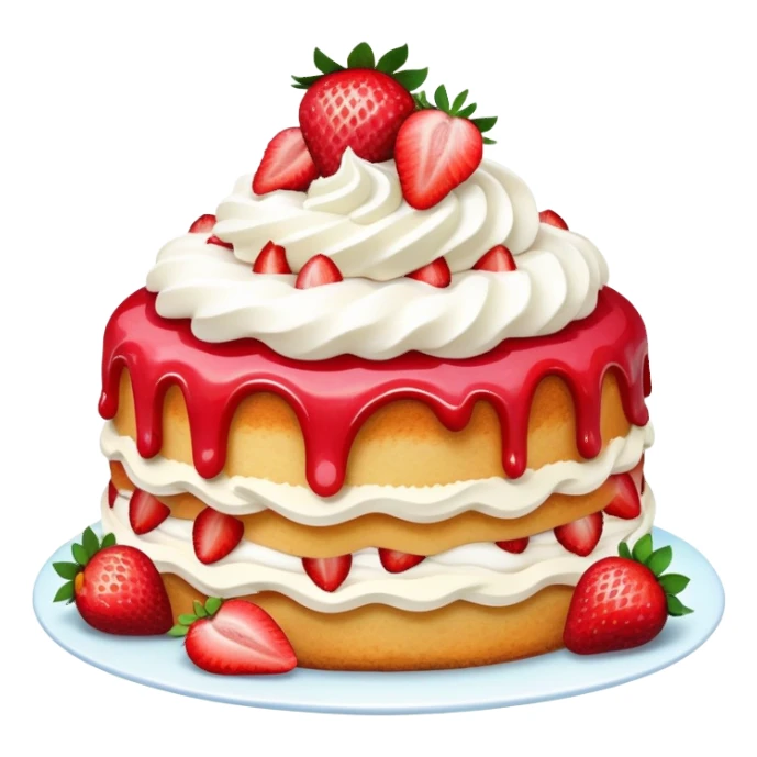 An elaborate and whimsical strawberry short cake sticker