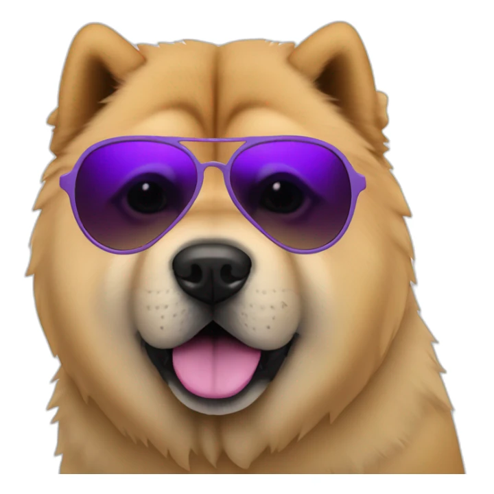 chow chow sunglasses full body purple tongue sticker