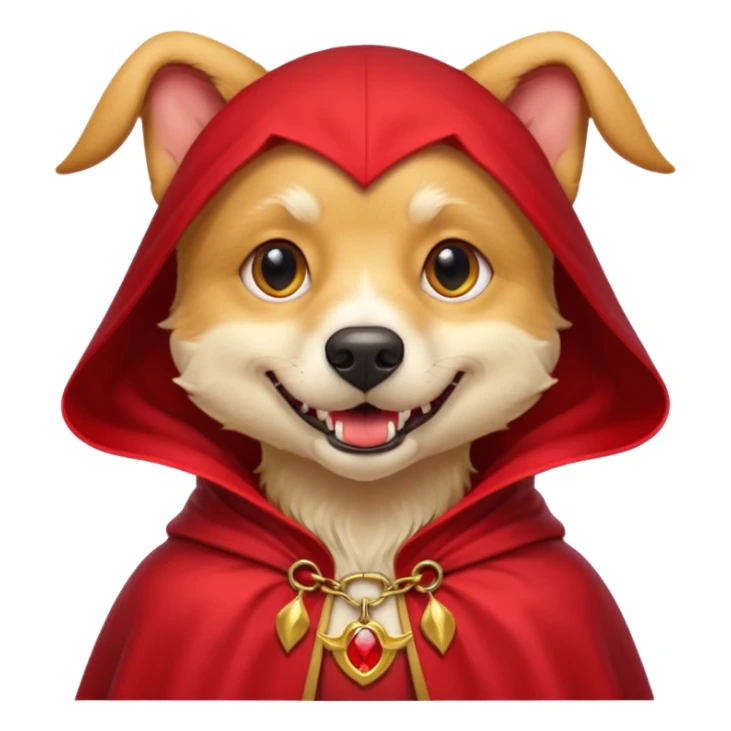 Goldern Vampire Dog in red collar cloak sticker