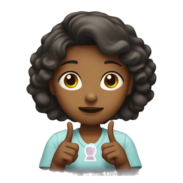 The girl shows a cross sign with her hands sticker