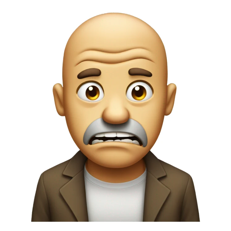 Grossed out mad face with mouth wrinkle sticker