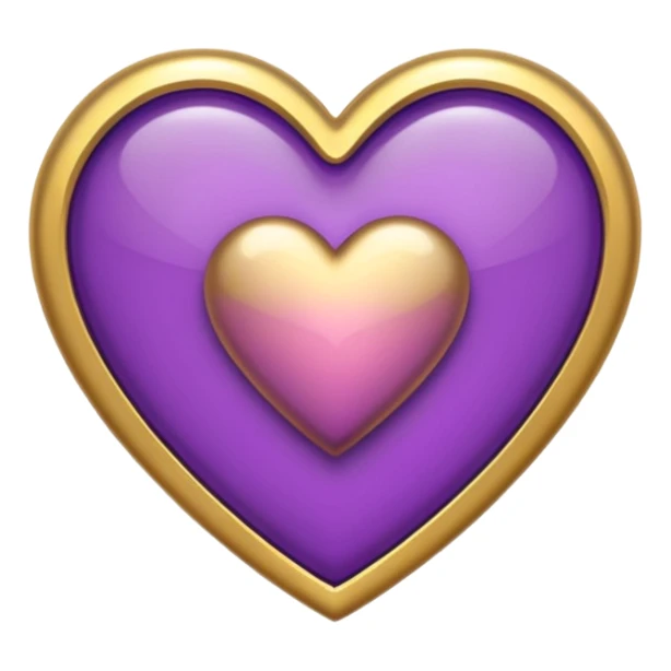 purple heart with a gold outline sticker